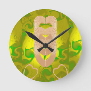  heart connection round clock