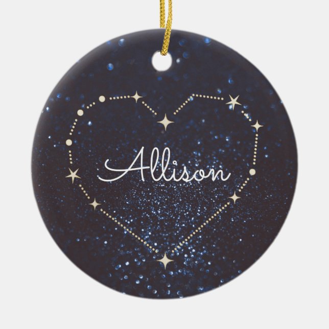 Heart Constellation Ceramic Tree Decoration (Front)