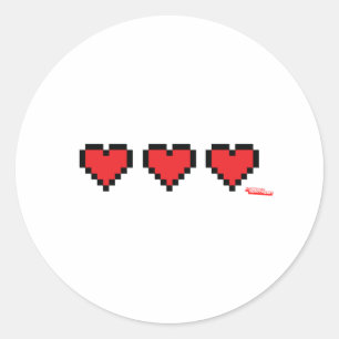Heart Containers - Gamer, geek video games Life Classic Round Sticker