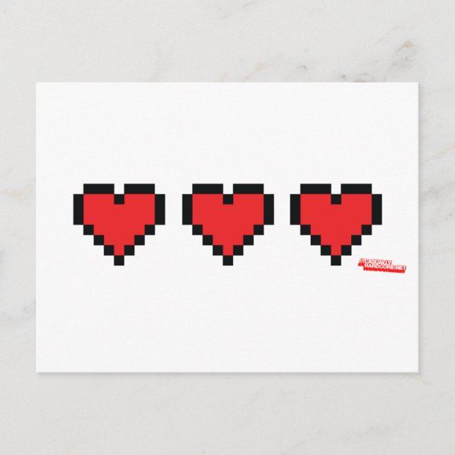 Heart Containers - Gamer, geek video games Life Postcard (Front)
