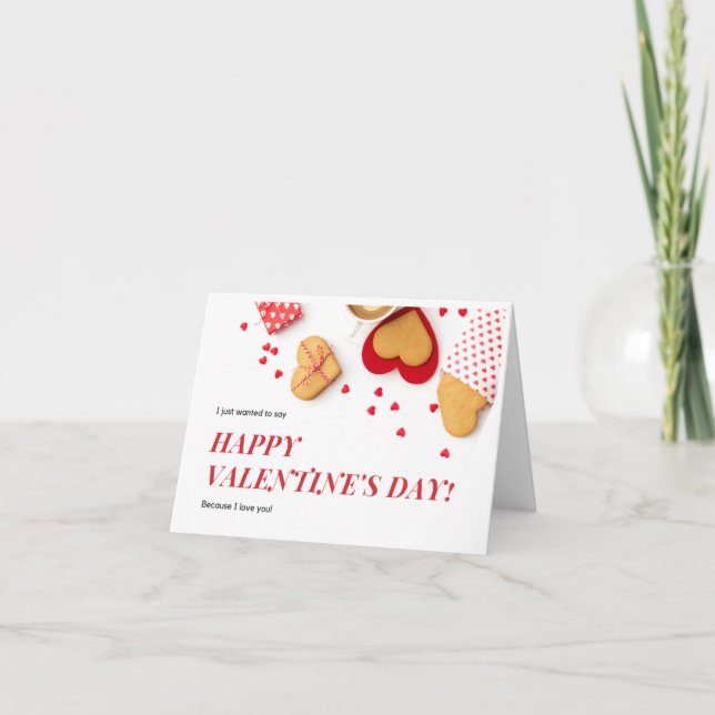 Heart Cookies Happy Valentine's Day Note Card (Front)