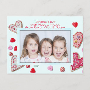 Heart Cookies Photo Valentine Family Postcard
