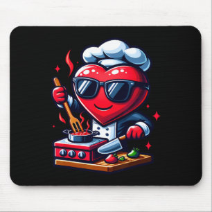 Heart Cooking Valentines Day Valentine Men Women B Mouse Mat