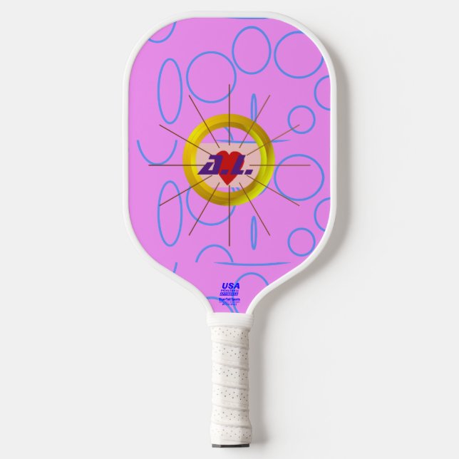 Heart Cool Pink Pickleball Paddle (Front)