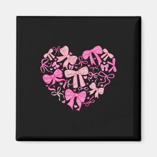 Heart Coquette Bow Valentine Women Girl  Magnet