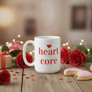 Heart Core Minimalist Valentine's Day Coffee Mug