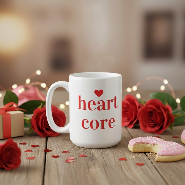 Heart Core Minimalist Valentine's Day Coffee Mug (Creator Uploaded)