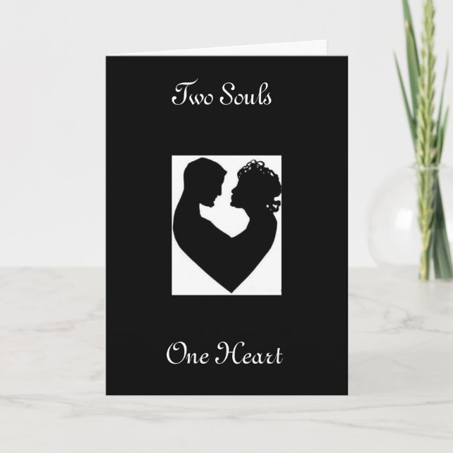 Heart Couple, Two Souls, One Heart Card (Front)