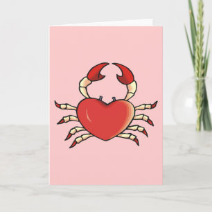 Heart Crab Holiday Card