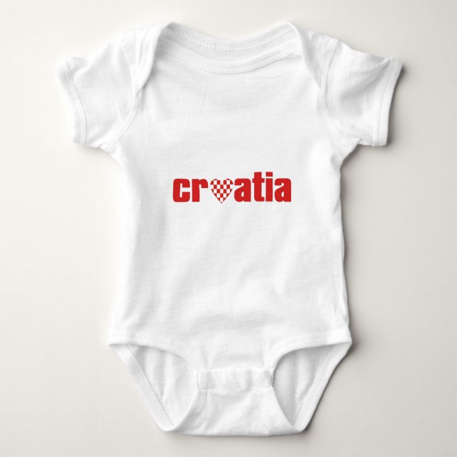 Heart Croatia Baby Bodysuit (Front)