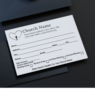 Heart Cross Church Tithe Giving Scripture Verse Envelope
