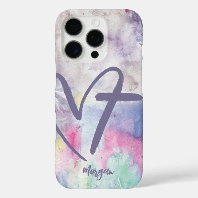 Heart Cross Colourful Watercolor Case-Mate iPhone Case (Back)