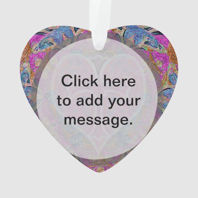 Heart Cross Mandala by Amelia Carrie Ornament (Back)