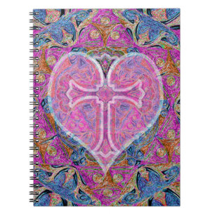 Heart, Cross, Pattern by Amelia Carrie Notebook