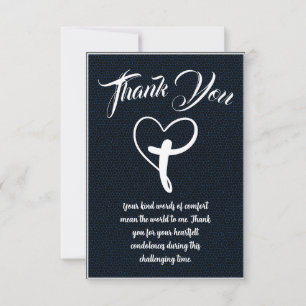 Heart Cross Thank You Message For Condolences Card