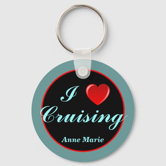 Heart Cruising personalised keychain (Front)