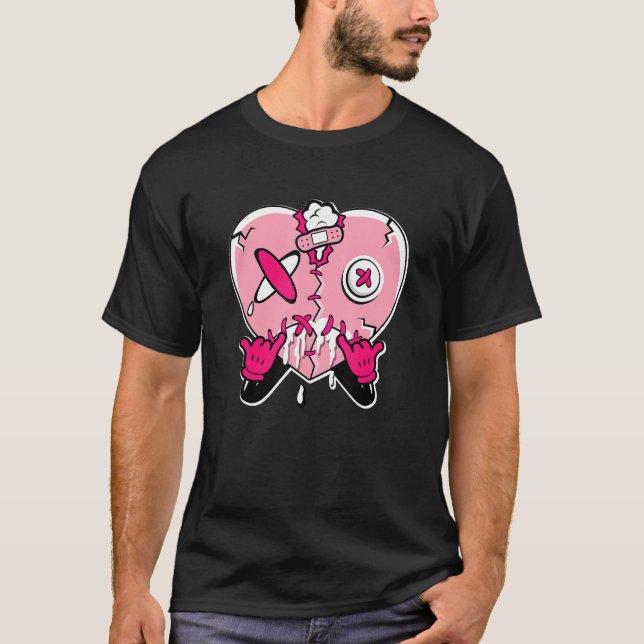 Heart Crying  Low Triple Pink T-Shirt (Front)
