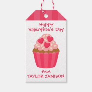 Heart Cupcake Personalised Valentine's Gift Tags