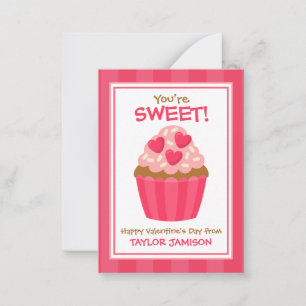 Heart Cupcake Valentine's Classroom Cards