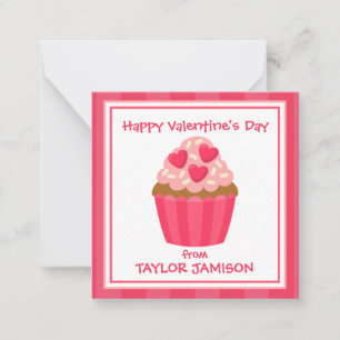 Heart Cupcake Valentine's Gift Enclosure Cards