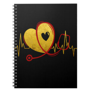 Heart Curve With Medical Stethoscope 1 Notebook