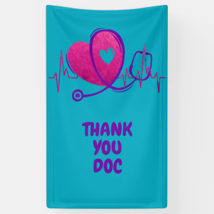 Heart Curve With Medical Stethoscope 2 Banner