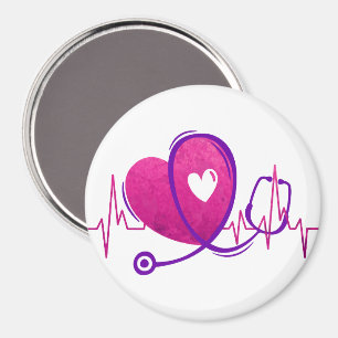Heart Curve With Medical Stethoscope 2 Magnet