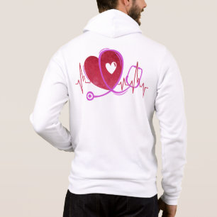 Heart Curve With Medical Stethoscope 3 Hoodie