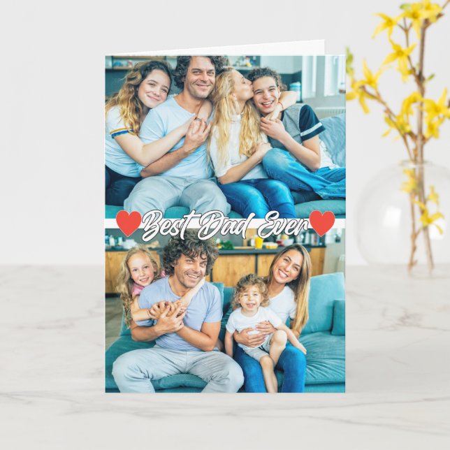 Heart Custom 2-photo Family Template Father's Day (Yellow Flower)