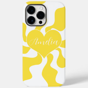 Heart Custom - Lemon Yellow and White Case-Mate iPhone 14 Pro Max Case