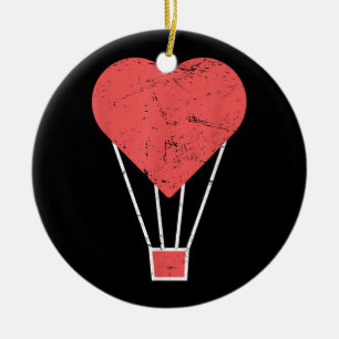 Heart Cute Hot Air Balloon Ceramic Tree Decoration