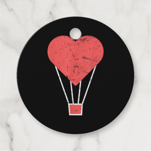 Heart Cute Hot Air Balloon Favour Tags
