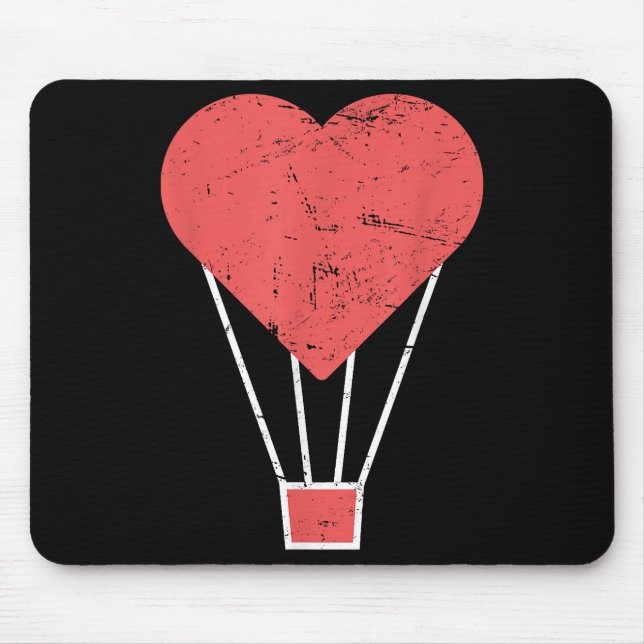 Heart  Cute Hot Air Balloon Mouse Mat (Front)