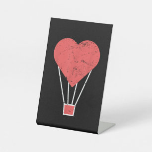 Heart Cute Hot Air Balloon Pedestal Sign