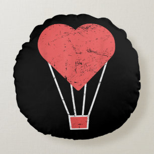 Heart Cute Hot Air Balloon Round Cushion