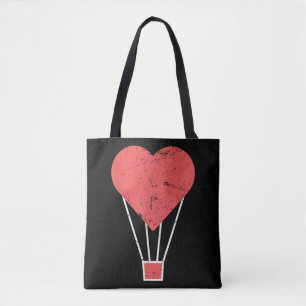Heart Cute Hot Air Balloon Tote Bag