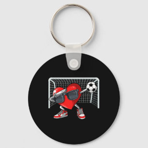 Heart Dab Valentines Day Soccer Player Lover For M Key Ring