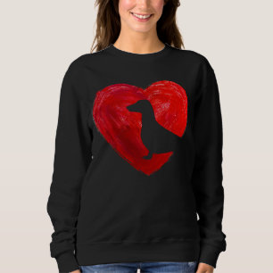 Heart Dachshund Dog  Christmas Valentines Day Sweatshirt
