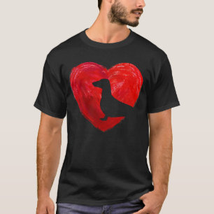 Heart Dachshund Dog Christmas Valentines Day T-Shirt