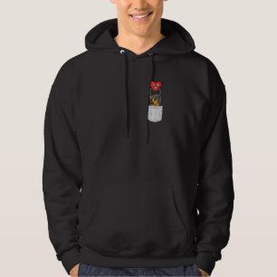 Heart Dachshund Pocket Valentines Day Cute Dog Pup Hoodie