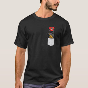 Heart Dachshund Pocket Valentines Day Cute Dog Pup T-Shirt