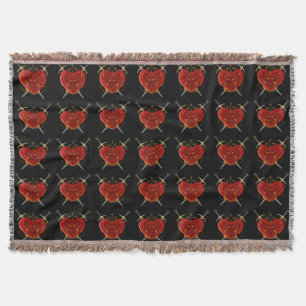 Heart & Daggers Throw Blanket