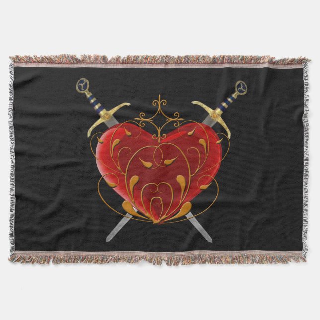 Heart & Daggers Throw Blanket (Front)