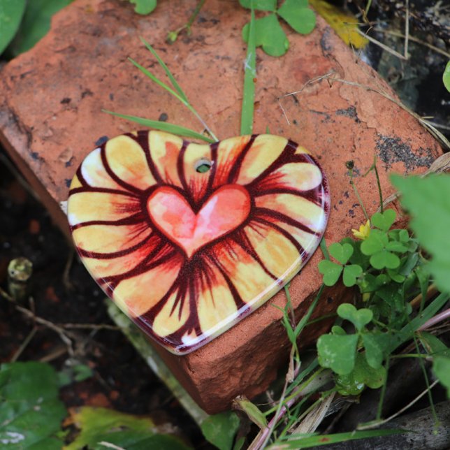 Heart Daisy Ceramic Tree Decoration (Creator Uploaded)