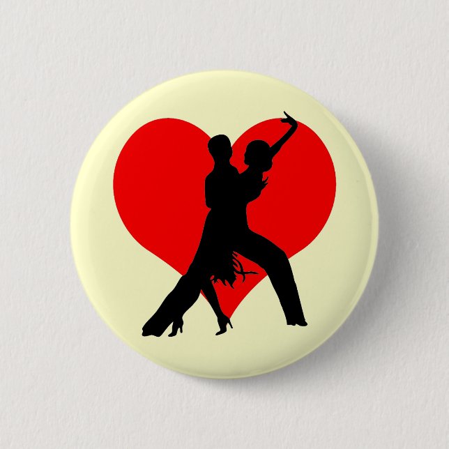 Heart dance 6 cm round badge (Front)