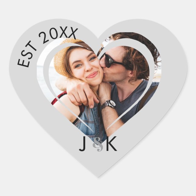 Heart Dating Couple Girlfriend Boyfriend Photo  Sticker (Front)