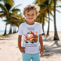 Heart-decorated cartoon firetruck