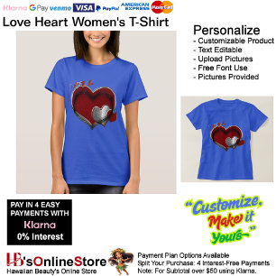 Heart Deep Royal Blue Women's T-Shirt 
