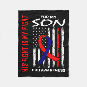 Heart Defect Chd Awareness Son Usa American Flag Fleece Blanket