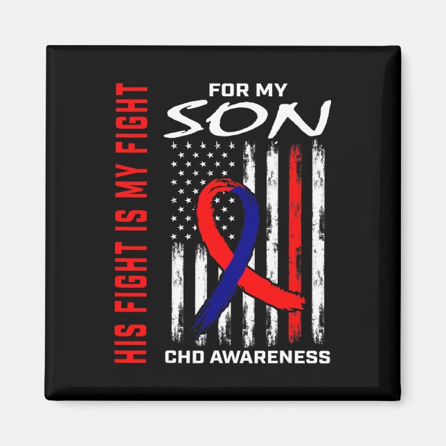 Heart Defect Chd Awareness Son Usa American Flag  Magnet (Front)